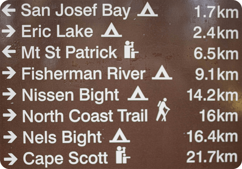 Cape Scott Provincial Park trails sign