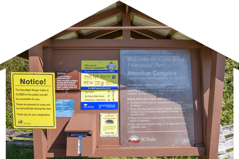 Cape Scott Provincial Park sign 