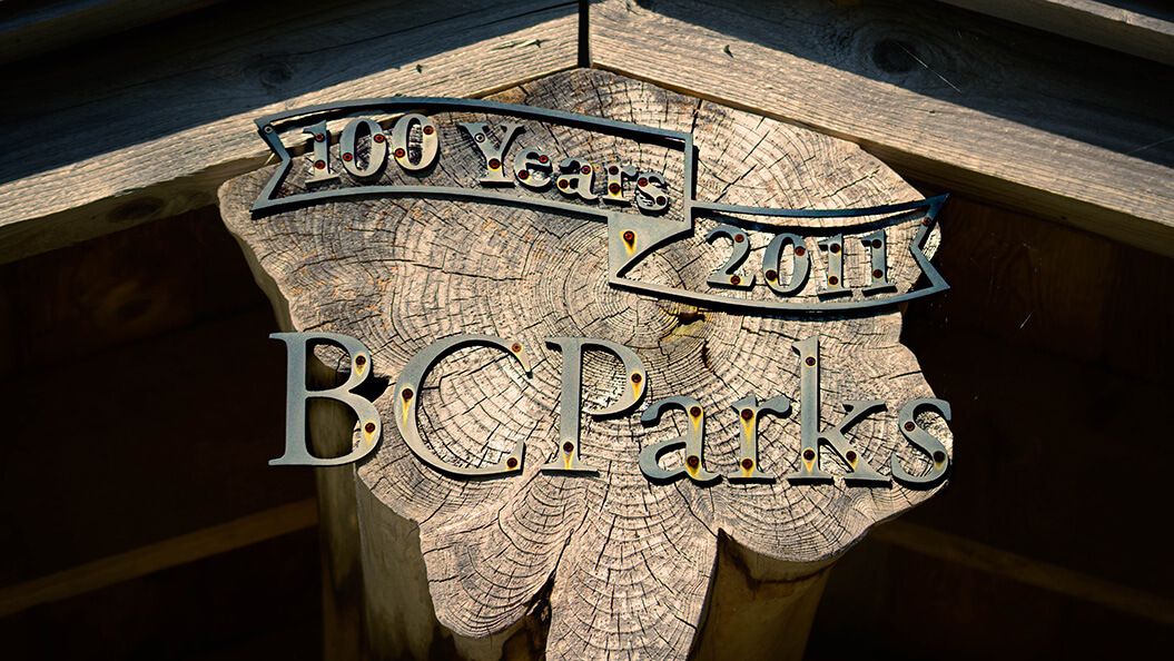 100 Years 2011 BC Parks sign on wood
