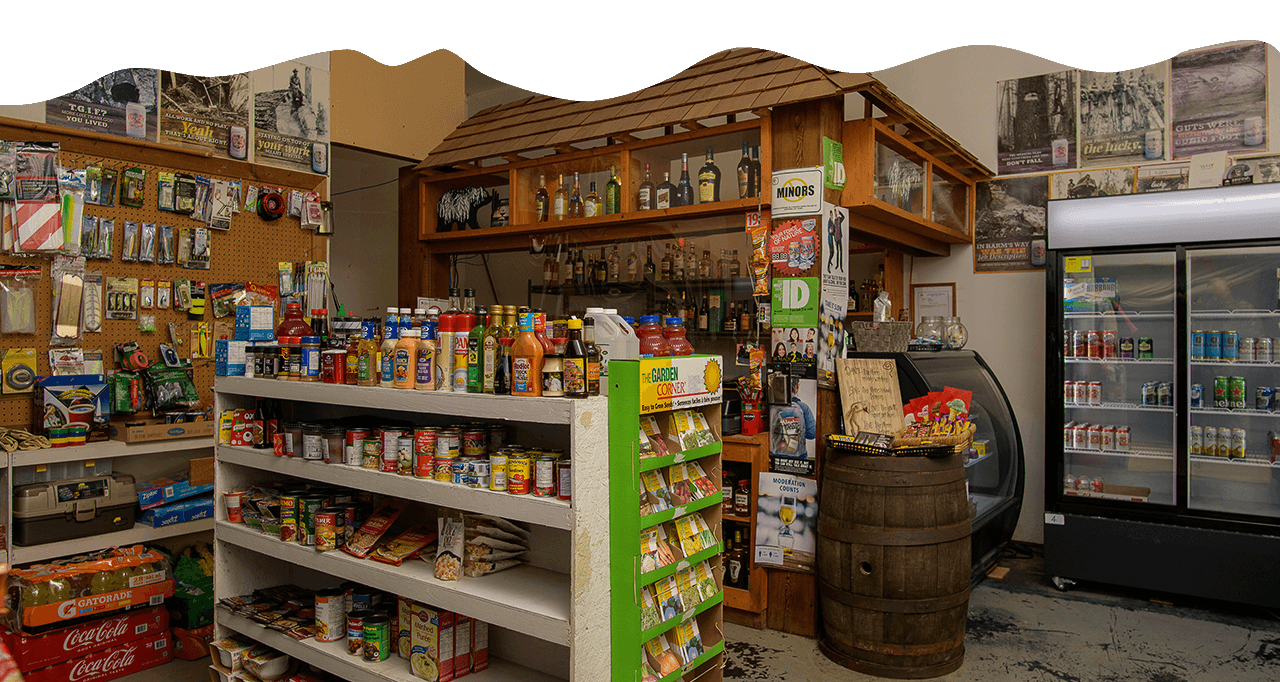 Holberg Pitstop products at the general store