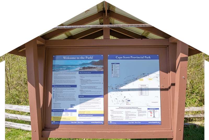 Cape Scott Provincial Park welcome sign